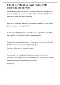 CRCR Certification exam review 2025  questions and answers