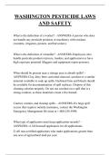 WASHINGTON PESTICIDE LAWS AND SAFETY QUESTIONS AND ANSWERS 2025