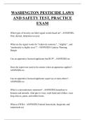 WASHINGTON PESTICIDE LAWS AND SAFETY TEST&comma; PRACTICE EXAM QUESTIONS AND ANSWERS 2025