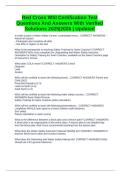Red Cross WSI Certification Test Questions And Answers With Verified Solutions 2025&vert;2026 &vert; Updated