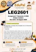 LEG2601 Assignment 1 &lpar;COMPLETE ANSWERS&rpar;  Semester 2 2026 - DUE 24 August 2026