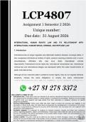 LCP4807 Assignment 1 &lpar;COMPLETE ANSWERS&rpar; Semester 2 2026 - DUE 31 August 2026