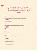 Florida LP Master Qualifier &vert; Comprehensive Exam Questions and Answers &vert; Certified Solutions &vert; 100 &percnt; Correct&period;   
