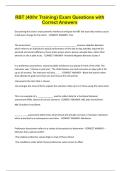 RBT &lpar;40&sol;hr Training&rpar; Exam Questions with Correct Answers