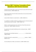 40 Hour RBT Training&colon; Cumulative Exam Questions with Correct Answers