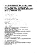 SURGERY NBME FORM 3 QUESTIONS AND ANSWERSWITH COMPLETE SOLUTIONS 100&percnt; CORRECT RATED A&plus; NEWLY UPDATED 2025