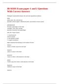 IB SEHS Exam paper 1 and 2 Questions With Correct Answers&period;
