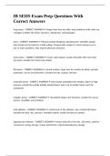 IB SEHS Exam Prep Questions With Correct Answers