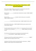 RBT 40 Hour training Exam Questions with Correct Answers