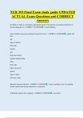 NUR 355 Final Exam study guide UPDATED   ACTUAL Exam Questions and CORRECT  Answers