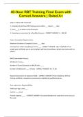 40-Hour RBT Training Final Exam with Correct Answers &vert; Rated A&plus;