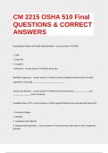 CM 2215 OSHA 510 Final QUESTIONS & CORRECT ANSWERS