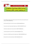 Irrigation Final Exam With Correct Answers&comma;2025&period;&period;Latest Updates&comma;A&plus;