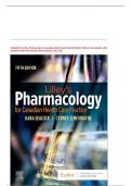 Test Bank For Lilleys Pharmacology for Canadian Health Care Practice 5th Edition Sealock | All Chapters 1-58| Complete Guide With Solutions| Revised Edition