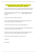 Final Cumulative Exam&colon; 40 Hour RBT Training Course Questions with Correct Answers &vert; Rated A &plus;
