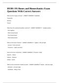 HUBS 191 Bones and Biomechanics Exam Questions With Correct Answers