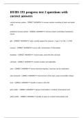 HUBS 191 progress test 2 questions with correct answers