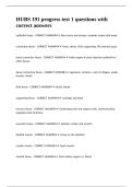 HUBS 191 progress test 1 questions with correct answers