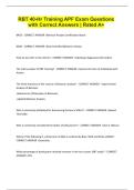 RBT 40-Hr Training APF Exam Questions with Correct Answers &vert; Rated A&plus;