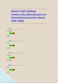 SPANISH CLEP &vert; Q-BANK&vert; COMPLETE ACCURATE QUIZZES WITH VERIFIED ANSWERS &lpar;LATEST UPDATE 2025 &vert; 2026&rpar;