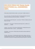 CM 2215 OSHA 510 Study Guide QUESTIONS ALL ANSWERED 100&percnt;