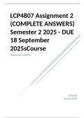 LCP4807 Assignment 2 (COMPLETE ANSWERS) Semester 2 2025 - DUE 18 September 2025