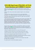 GEO 308 Final Exam UPDATED  ACTUAL  Exam Questions and CORRECT Answers 