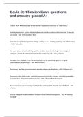 Doula Certification Exam questions and answers graded A&plus;