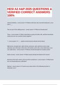 HESI A2 A&P 2025 QUESTIONS & VERIFIED CORRECT ANSWERS 100&percnt;