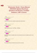 Wastewater Grade 1 Exam &lpar;Newest 2025&sol;2026 Update&rpar; Real Exam Questions and Answers &vert; Certified Solutions &vert; 100 &percnt; Correct&period;   