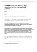 Postpartum doula support skills questions and answers already passed