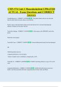 CMN 574 Unit 2 Musculoskeletal UPDATED  ACTUAL  Exam Questions and CORRECT  Answers 