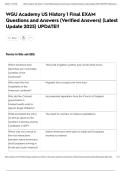 WGU Academy US History 1 Final EXAM Questions and Answers &lpar;Verified Answers&rpar; &lpar;Latest Update 2025&rpar; UPDATE&excl;&excl;