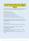RN 202 Med Surge Final Exam UPDATED  ACTUAL  Exam Questions and CORRECT  Answers