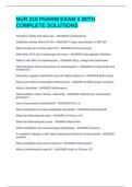 NUR 210 PHARM EXAM 4 WITH COMPLETE SOLUTIONS