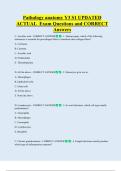 Pathology anatomy Y3 S1 UPDATED  ACTUAL  Exam Questions and CORRECT  Answers 