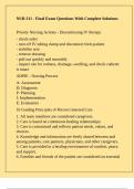NUR 311 - Final Exam Questions With Complete Solutions