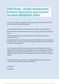 HESI Prep - Health Assessment Practice Questions and Correct Verified ANSWERS 100&percnt;