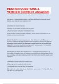 HESI iNet QUESTIONS & VERIFIED CORRECT ANSWERS