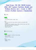 Final Exam&colon; NR 228&sol; NR228 &lpar;Latest 2026&sol; 2027 Update&rpar; Nutrition&comma; Health and Wellness Review&vert; Q&sol;A &vert; Grade A&vert; 100&percnt; Correct &lpar;Verified Answers&rpar; -Chamberlain