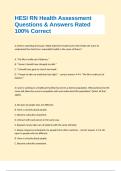 HESI RN Health Assessment Questions & Answers Rated 100&percnt; Correct