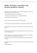 NURS&period; 410 Exam 1 questions and answers graded A&plus; passed