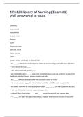 NR410 History of Nursing &lpar;Exam -1&rpar; well answered to pass