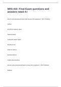 NRS 410 Final Exam questions and answers rated A&plus;