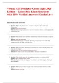 Virtual ATI Predictor Green Light 2025 Edition &ndash; Latest Real Exam Questions with 150&plus; Verified Answers &lpar;Graded A&plus;&rpar;