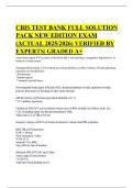 CBIS TEST BANK FULL SOLUTION PACK NEW EDITION EXAM &lpar;ACTUAL 2025&sol;2026&rpar; VERIFIED BY EXPERTS&vert; GRADED A&plus;