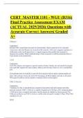 CERT&lowbar;MASTER 1101 - WGU &lpar;D316&rpar; Final Practice Assessment EXAM &lpar;ACTUAL 2025&sol;2026&rpar; Questions with Accurate Correct Answers&vert; Graded A&plus;