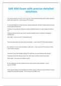 SAE 609 Exam with precise detailed solutions