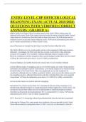 ENTRY-LEVEL CBP OFFICER LOGICAL REASONING EXAM &lpar;ACTUAL 2025&sol;2026&rpar; QUESTIONS WITH VERIFIED CORRECT ANSWERS &vert; GRADED A&plus;
