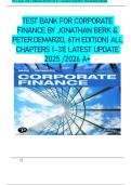TEST BANK FOR CORPORATE FINANCE BY JONATHAN BERK & PETER DEMARZO&comma; 6TH EDITION&vert; ALL CHAPTERS 1-31&vert; LATEST UPDATE 2025 &sol;2026 A&plus;